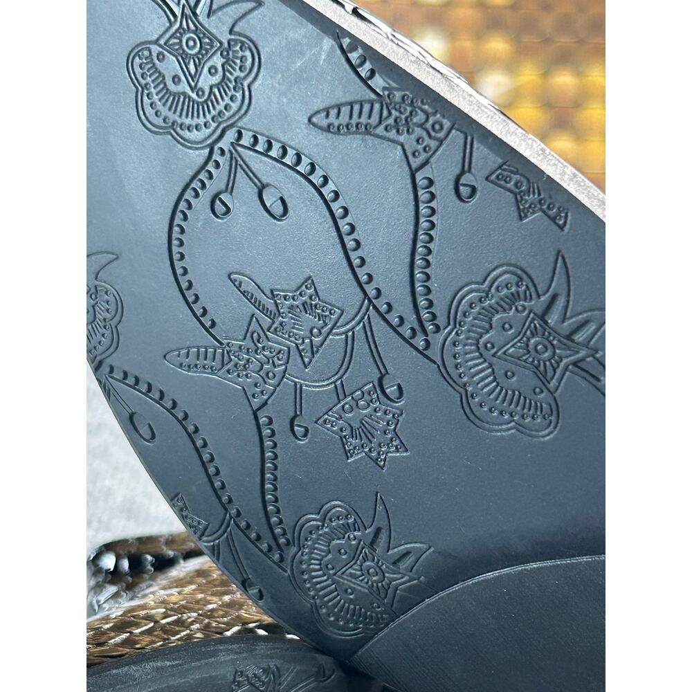 Santimon Men's Patent Croc Embossed Ankle Boots Black Side Zip 8M Deadstock - Picture 6 of 14
